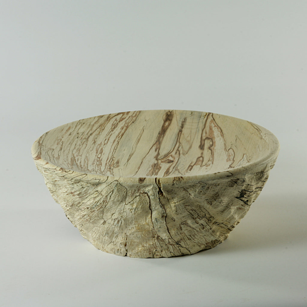 Spalted beech sculpted bowl