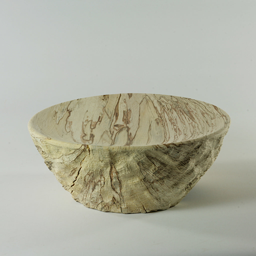 Spalted beech sculpted bowl