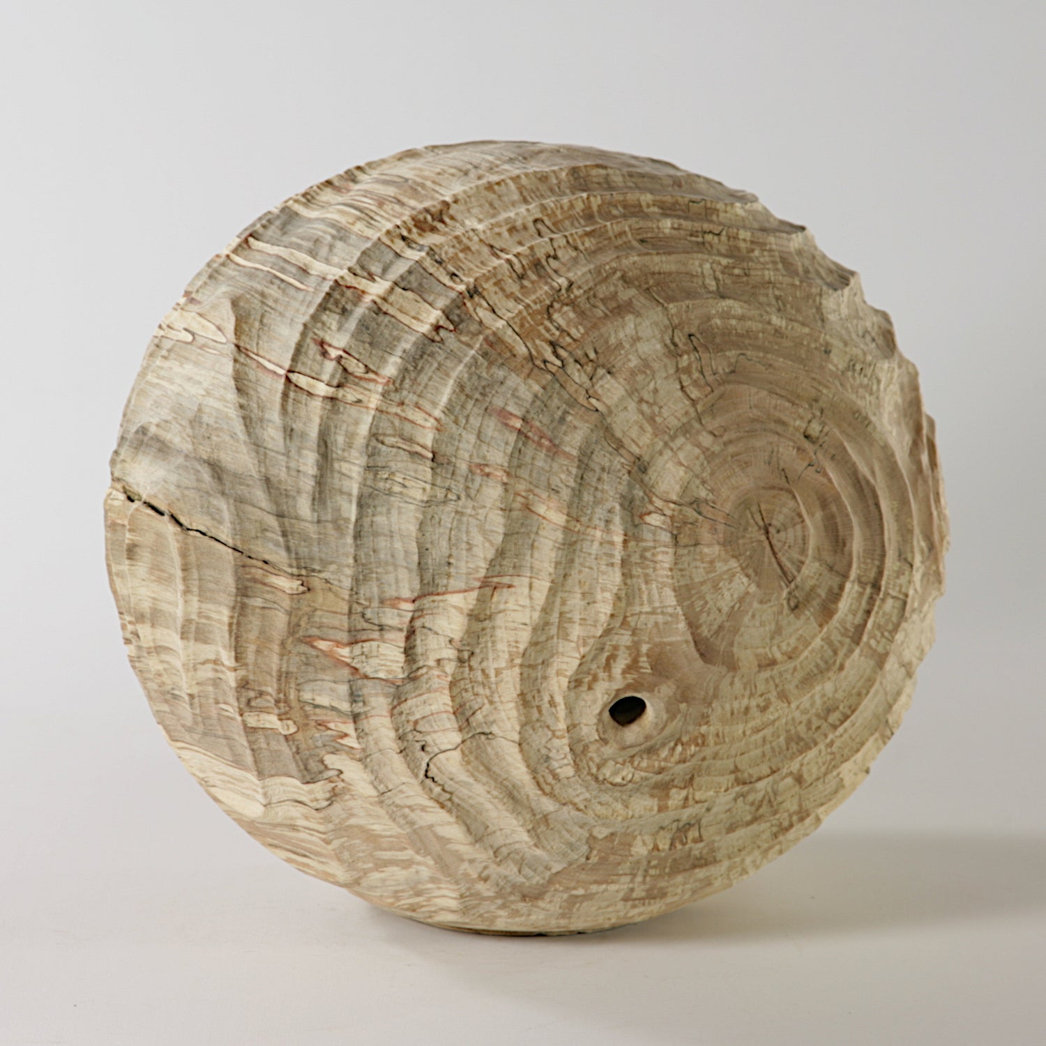Spalted beech sculpted sphere
